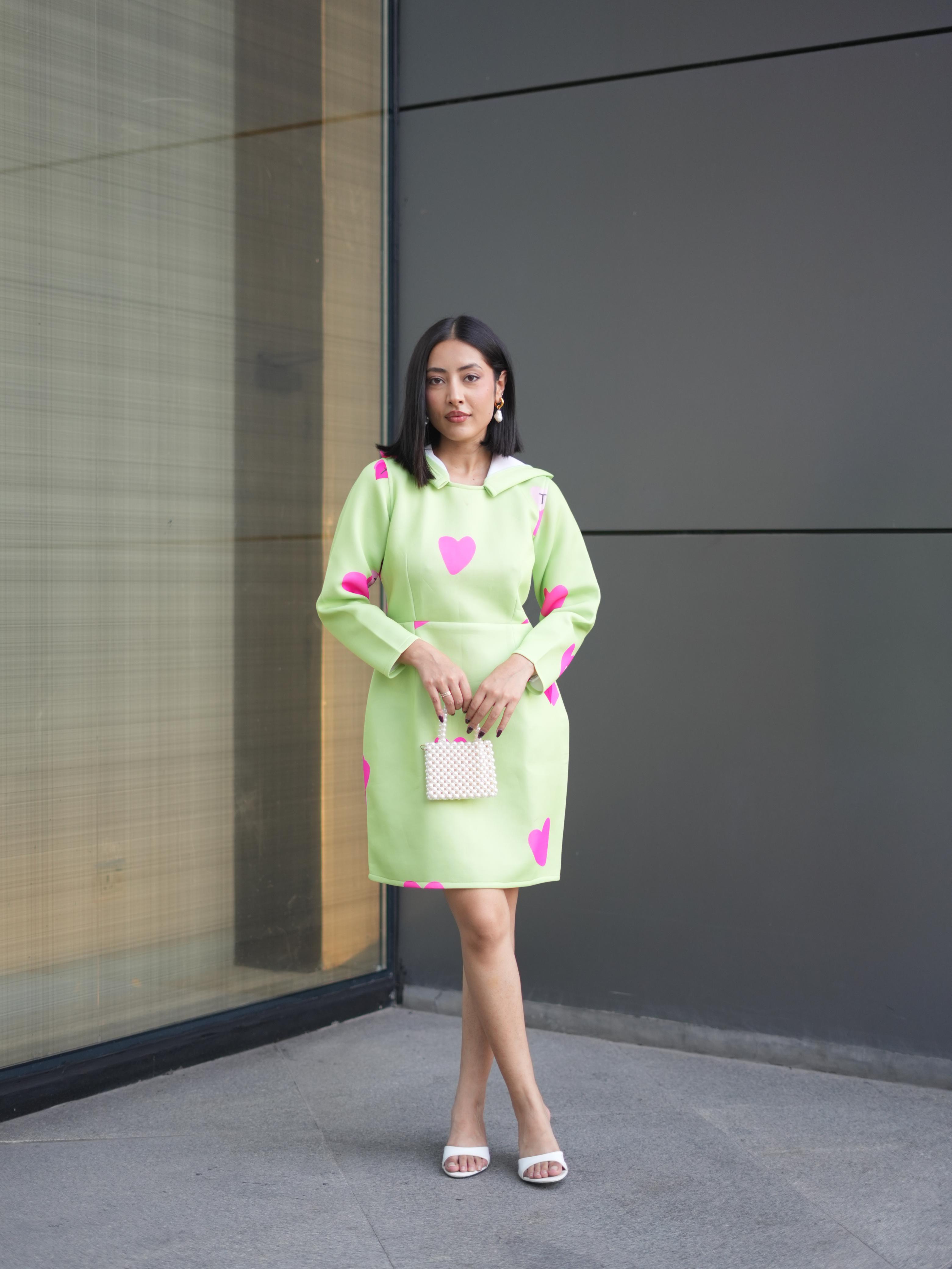 HEART POP HOODIE DRESS