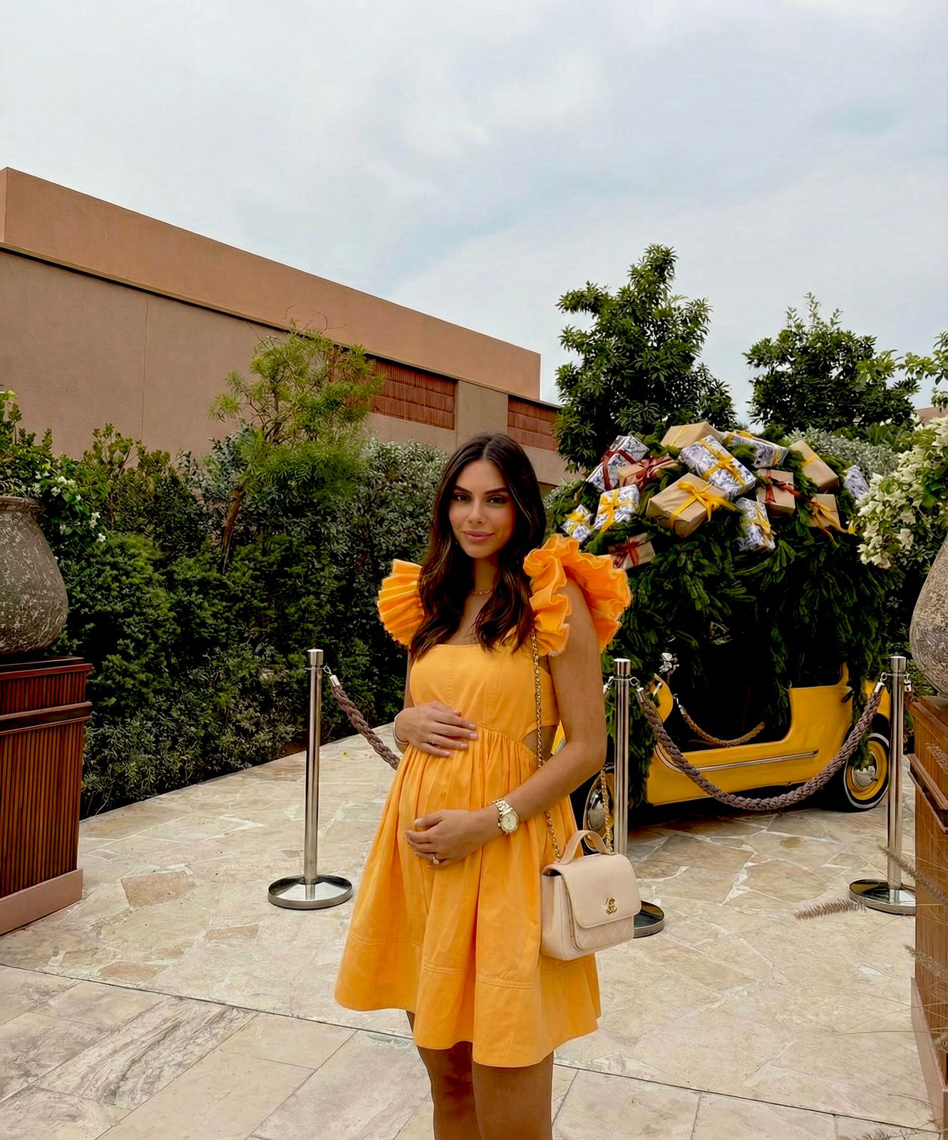 ORANGE BUMP DRESS