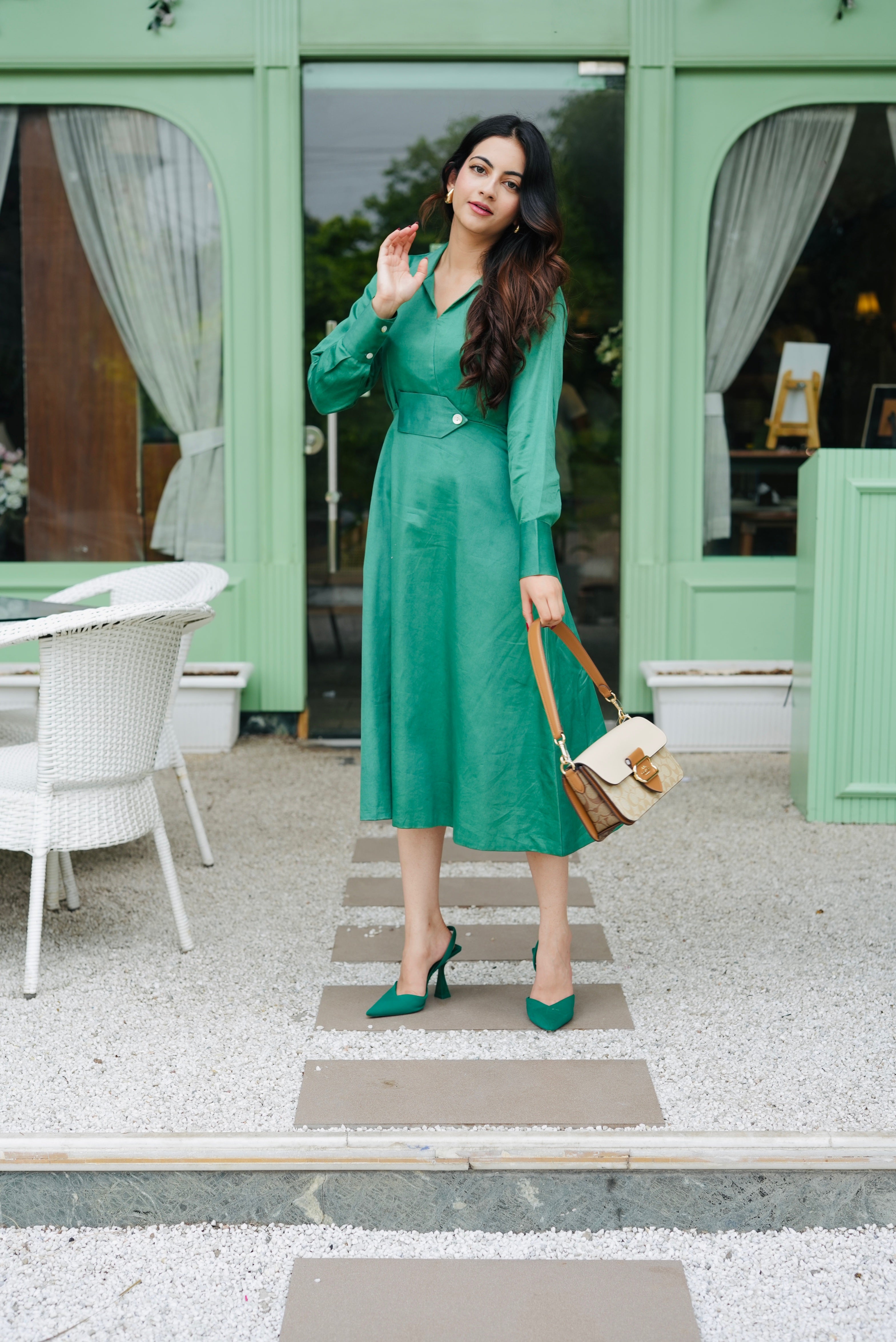 jade green dress Aleta 1049 Homecoming Not to mention that unique twist feature in the back Emily Ratajkowski Rocks a Jade