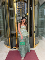 GREEN POLKA DOT SKIRT SET