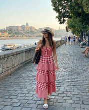 GARNET GRID DRESS
