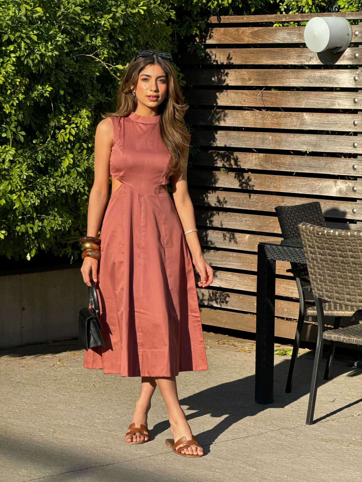 PEACH CUT OUT DRESS