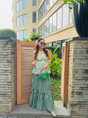 GREEN POLKA DOT SKIRT SET