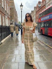 MOCHA CHECKS DRESS