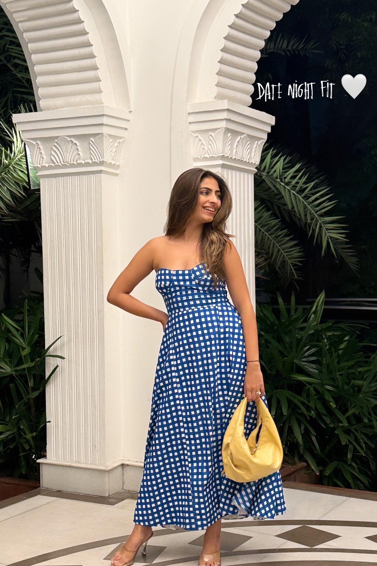 BLUE CHECKERED DRESS M