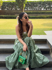 GREEN POLKA DOT SKIRT SET