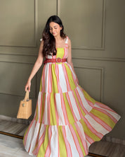 MULTI STRIPE MAXI DRESS