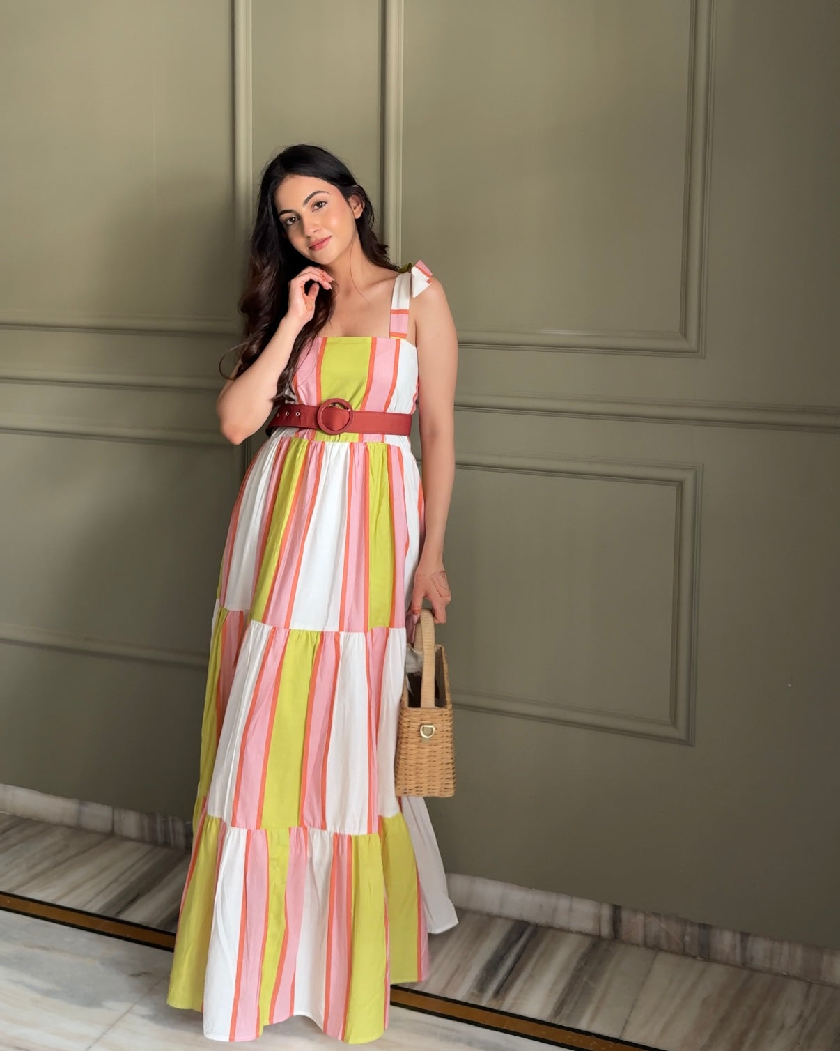 MULTI STRIPE MAXI DRESS