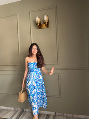 GEOMETRIC BLUE DRESS
