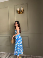 GEOMETRIC BLUE DRESS